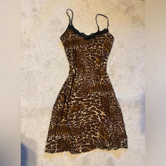 ⭐️VINTAGE 90’s / Y2K⭐️ Rampage Leopard Print Lace Slip Dress - Picture 1 of 7